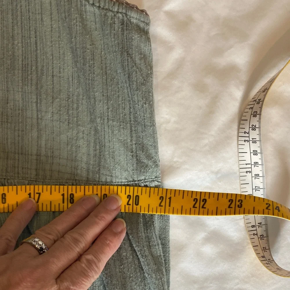 Vintage April Cornell Sage Cotton Embroidered Maxi Dress Cottagecore L - Picture 13 of 15